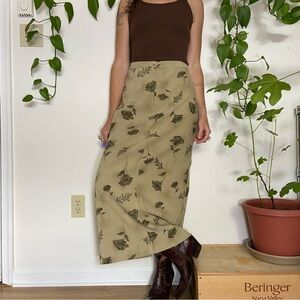 Vintage 🌾 Norton McNaughton Floral Suede Skirt Size 10